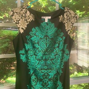 Black/green/white London Times dress- size 4